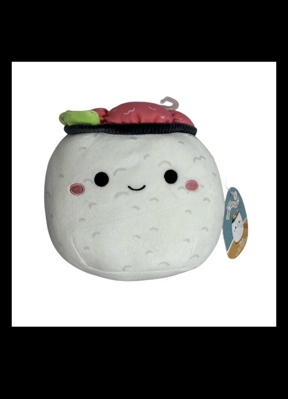 Squishmallows Super Soft Squeaky Crinkle Dog Toy Shun Cucumber Roll New